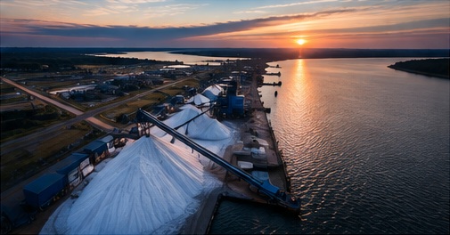 Aerial view of an industrial plant